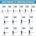 thumbnail image 3 of 500pcs Black Rivets Pop Rivets Assortment Kit, 14 SAE Sizes Aluminum Rivets (3/32' 1/8' 5/32' 3/16'), 3 of 5
