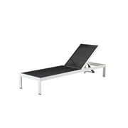 Pangea Home Sally Adjustable Height Aluminum Patio Lounger in White/Black