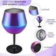 thumbnail image 6 of Water Bottle Premium Stainless Steel Wine Glass with  , 14oz Capacity ,Double Wall Insulated Unbreakable Goblets| with Removable,Non-Slip Base for Friendship Birthday Party Supplies Outdoor barbecue, 6 of 7