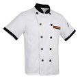 thumbnail image 1 of Chaqueta para hombre, para mujer, servicio de comida, uniformes de cocina para hotel, rayas, manga corta, doble botonadura, ropa de c METRO Baoblaze Hombre Chaqueta de chef, 1 of 8