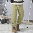 thumbnail image 2 of Men's Packable Winter Snow Pants Warm Down Puffer Thickened Fleece Lined Quilted Waterproof Ski Trousers, 2 of 7