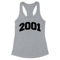 thumbnail image 1 of 2001 College Style Tank Top Fitted Racerback Women's Small Heather Grey, 1 of 5