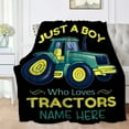 thumbnail image 5 of Tractors Custom Blanket for Boy-just A Boy Who Loves Tractors Personalized Gift Flannel Throw Blanket for Couch Bedding S 40×50in for Kids/Child, 5 of 6