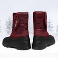 thumbnail image 6 of Women's Snow Boots Waterproof Warm Faux Plush Lined Hook and Loop Anti Slip Mid Calf Winter Warm Shoes, 6 of 9