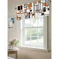 thumbnail image 4 of Modern Geometric Abstract Valances for Windows, Rod Pocket Kitchen Valance Curtains - Soft & Washable Small Window Treatment for Living Room, Bathroom, Mid Century Orange 54x18inch, 1 Panel, 4 of 9