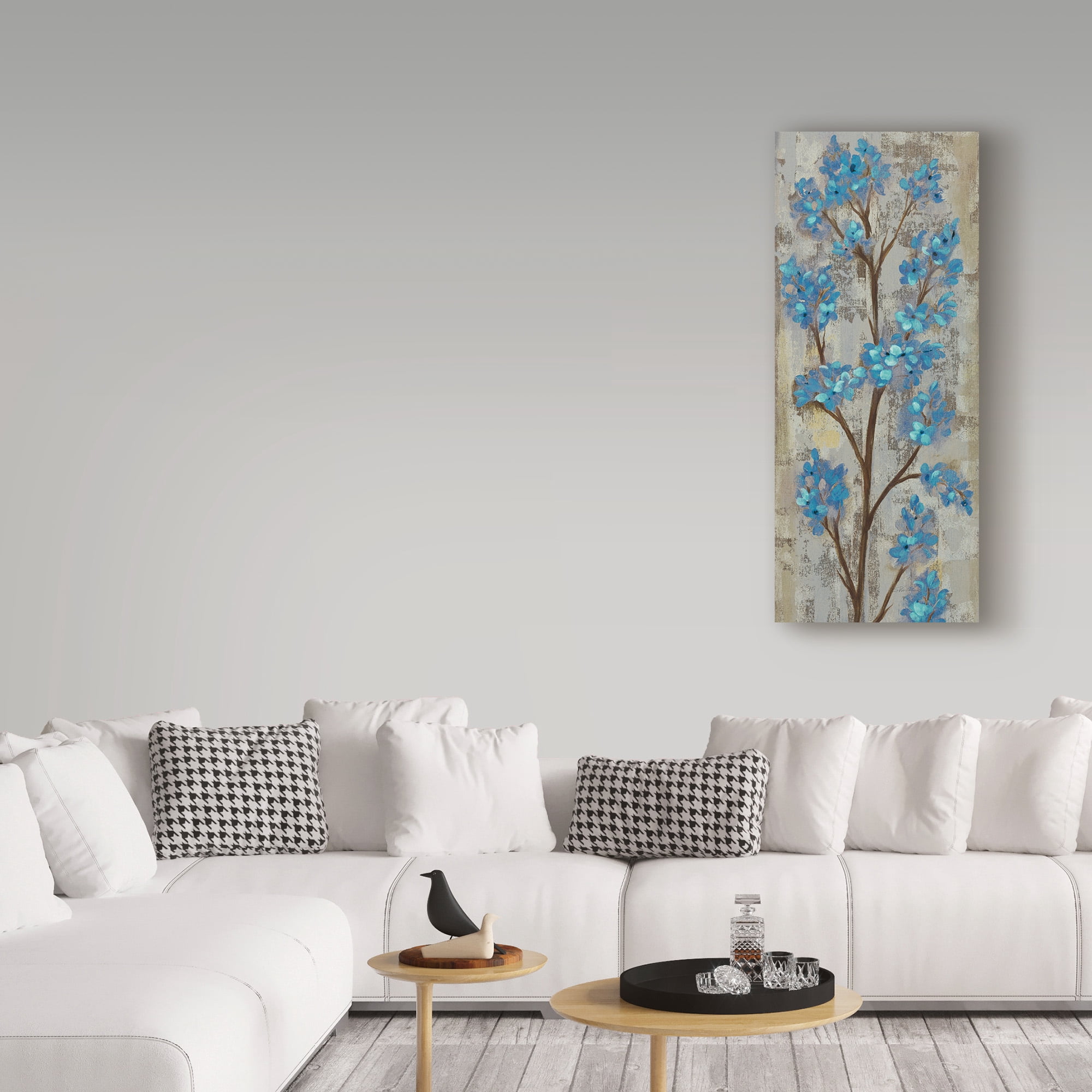 Trademark Fine Art 'Almond Branch I Blue Crop' Canvas Art by Silvia Vassileva