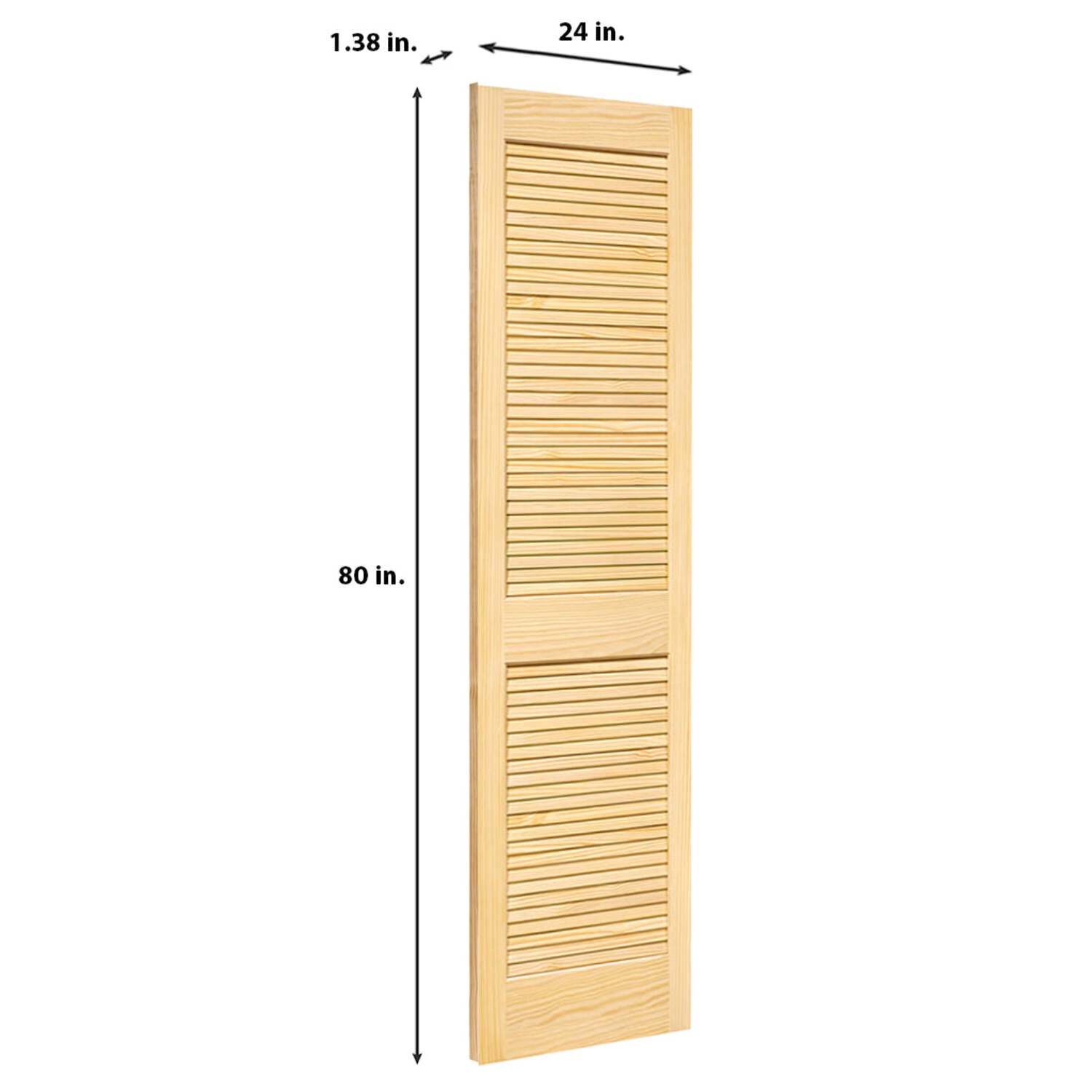Kimberly Bay Louvered Solid Wood Unfinished Slab Standard Door