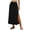 Black, variant on Linen Straight Maxi Skirt for Women Elastic High Waisted Drawstring Side Slit Casual Long Flowy Skirt with Pockets