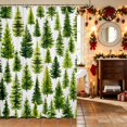 thumbnail image 2 of Manfei Christmas Tree Waterproof Shower Curtain 72Wx72L Pine Bathroom Curtain, Navy Silver, 2 of 5