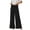 Black, variant on Women's Cotton Linen Wide Leg Pants with Fold Over Waist, Loose Fit Casual Trousers for Vacation Beach or Daily Relaxed Wear, Breathable and Lightweight Black S