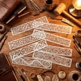 thumbnail image 6 of 8PCS Border Stencil Craft Paint Template Reusable Floral Corner Design for Wood Wall Fabric Furniture DIY Art Decor,K-8PCS, 6 of 7