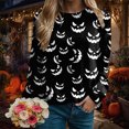 thumbnail image 4 of Towmus Women's Halloween Shirts Casual Long Sleeve Funny Face Pumpkin Shirts, 4 of 7