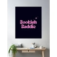 thumbnail image 2 of Bookish Baddie Pink Sparkle Book Aesthetic Book Lovers Saying Poster Wall Art, Modern Wall Decor For Living Room Bedroom, 24x36 UNFRAMED, 2 of 3