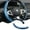 blue, variant on OFFCURVE Safety Steering Wheel Cover Car Carbon Fiber Leather Steering Wheel Grip Cover(Black)