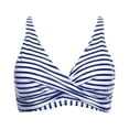 thumbnail image 5 of Bathing Suit Tops for Women Plus Size Women Lace Up Swimwear Tops Full Coverage Bikini Top Push Up Swim Crop Top Tie Back Bathing Suit Tops Female Womens Bikini & Tankini Tops(Dark Blue,M), 5 of 6