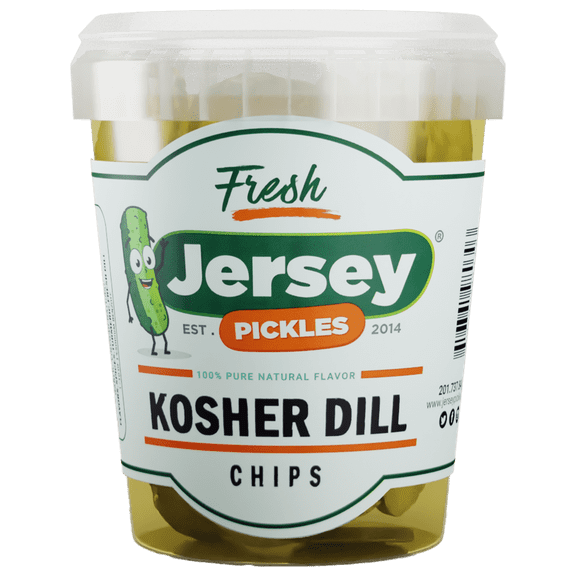 Jersey Pickles Kosher Dill Pickle Chips with Garlic, Fresh Cucumbers, and Traditional Spices