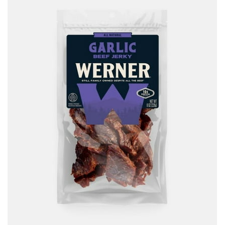 Werner Beef Jerky All Natural 8oz Garlic
