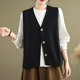 thumbnail image 5 of Ailaofu Womens Casual Button Up Vest Cargo Oversized Sleeveless Blazer Jackets Tops, 5 of 6