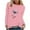 Pink, variant on IROINNID Pink Tops for Women Long Sleeves Shirts Graphic Printed Round Neck Casual Tee Reduced,Red