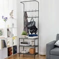 thumbnail image 3 of Costway Metal Entryway Coat Hat Shoes Rack 3 Tier Storage Shelf 16 Hooks Storage Rack, 3 of 10