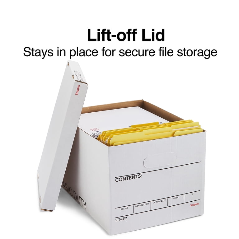 Staples Corrugated File Storage Boxes, White/Black, 20-Pack photo 8