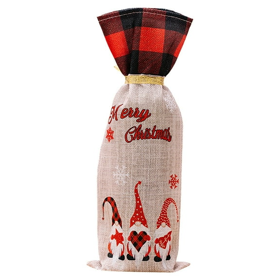 Ajhhao Wine Bags For Wine Bottles Gifts Wine Gift Bags For Wine Bottles Burlap Wine Bags Christmas Wine Storage Bag Christmas Cute Faceless Old Man Wine Champagne Bag Christmas Wine Gift Bags Red