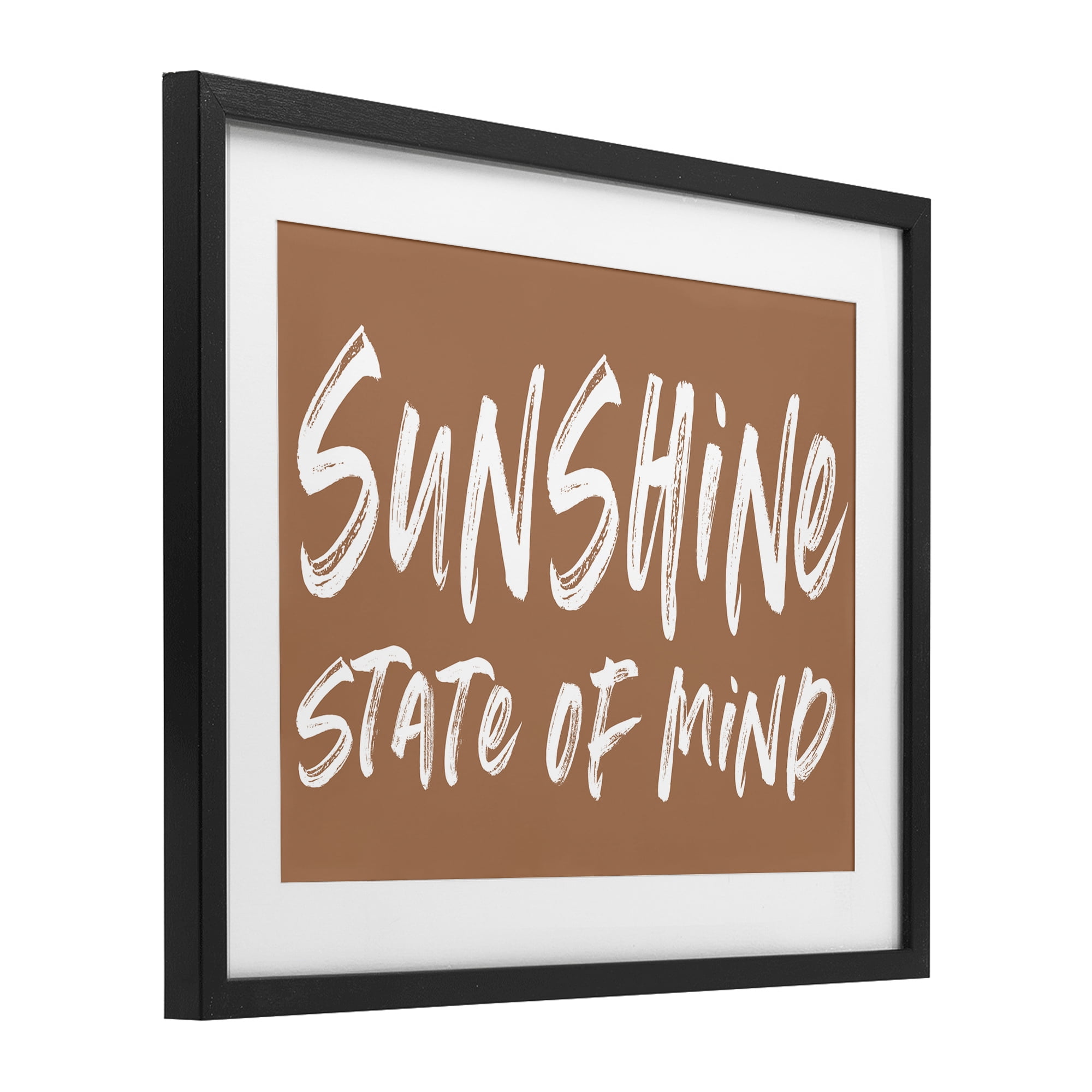 Summery Sunshine State Of Mind Black Framed Print Under Glass, design by Lettered and Lined