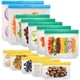 thumbnail image 1 of Bolsas de almacenamiento de alimentos reutilizables, paquete de 12 bolsas de congelador reutilizables sin Bpa, bolsa de almacenamiento a prueba de fugas para alimentos (2 bolsas de galón reutiliz, 1 of 5