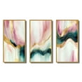thumbnail image 2 of Designart "Pink and Green Geode Marble I" Abstract Marble Framed Wall Art Set Of 3 - Pink Modern Frame Gallery Set For Office Decor, 2 of 6