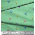 thumbnail image 2 of Soimoi Green Rayon Fabric Dot & Floral Artistic Print Fabric by Yard 42 Inch Wide, 2 of 5