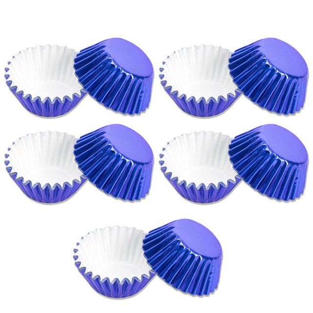 Worallymy 100 piezas de revestimientos de papel para magdalenas, mini moldes antiadherentes para hornear magdalenas, bricolaje, repostería, chocolate, utensilios de cocina para el hogar, azul Worallymy JD735794863