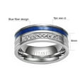 thumbnail image 6 of Couple Rings Matching Rings His Her Ring Stars and Moon Princess Ring Blue CZ Women's Wedding Ring, 6 of 7