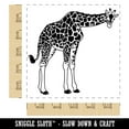 thumbnail image 2 of Curious African Giraffe Square Rubber Stamp Stamping Scrapbooking Crafting - Large 2.75in, 2 of 7