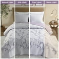 thumbnail image 5 of Comfort Spaces Reversible King/Cal King Quilt Set, 3-Piece Floral Coverlet Set, Lightweight Bedspreads, Gray/Purple, 5 of 8