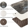 thumbnail image 5 of 2 Pieces Kitchen Rugs, Abstract Anti Fatigue Non Slip Foam Cushioned Mocha Brown Dappled Art Modern Comfort Indoor Floor Mat Runner Rug Set for Laundry Office Sink Bathroom (17"x48"+17"x24"), 5 of 6