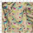 thumbnail image 4 of Soimoi Beige Modal Satin Fabric Text & Bird Artistic Print Fabric by Yard 42 Inch Wide, 4 of 5