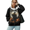 thumbnail image 5 of COEQINE Fashion Women's Hoodie Oversized Sweatshirts Black Cat Magic Hat Print Long Sleeve Pumpkin Pattern Casual Wear Full Zipper Y2K Jacket Fall Tops with Pockets, 3XL, 5 of 7