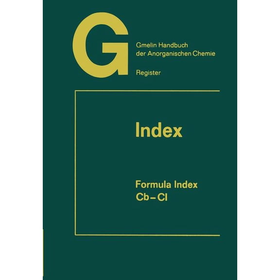 Gmelin Handbuch Der Anorganischen Chemie: Index, (Paperback)