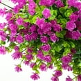 thumbnail image 4 of 10 Bundles Artificial Flowers Outdoor, UV Resistant Faux Artificial Plants Shrubs Plastic Flower Bulk for Hanging Planter Porch Window Home Wedding Fall Summer Decor (Orange), 4 of 5