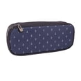 thumbnail image 2 of Lsque Anchor Heart Blue Printed Big Capacity PU Leather Pencil Case Large Pencil Pouch Stationery Pen Bag Pencil Holder for Teen, 2 of 6