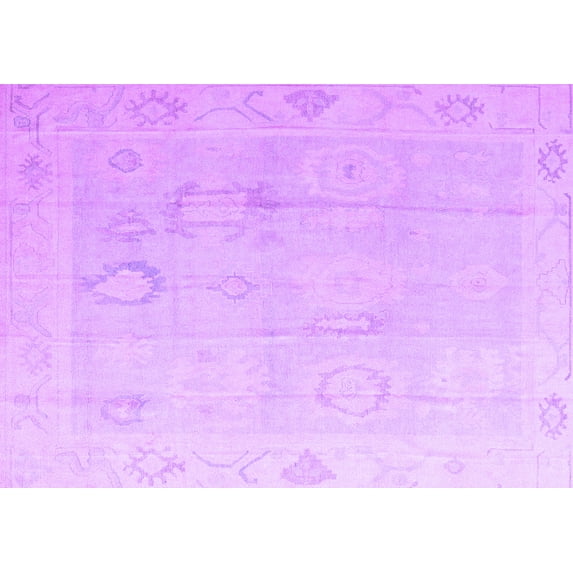 Ahgly Company Indoor Rectangle Oriental Purple Traditional Area Rugs, 7' x 9'