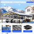 thumbnail image 5 of Erommy Metal Carport 20x30 FT, Heavy Duty Steel Carport with Galvanized Roof and Powder-Coated Frame for Car ,Truck and Boat, 5 of 7