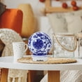 thumbnail image 5 of Retro Blue and White Porcelain Vase Desktop Ceramic Office Decor Chinoiserie Ball Table Centerpiece Home Decoration, 5 of 6