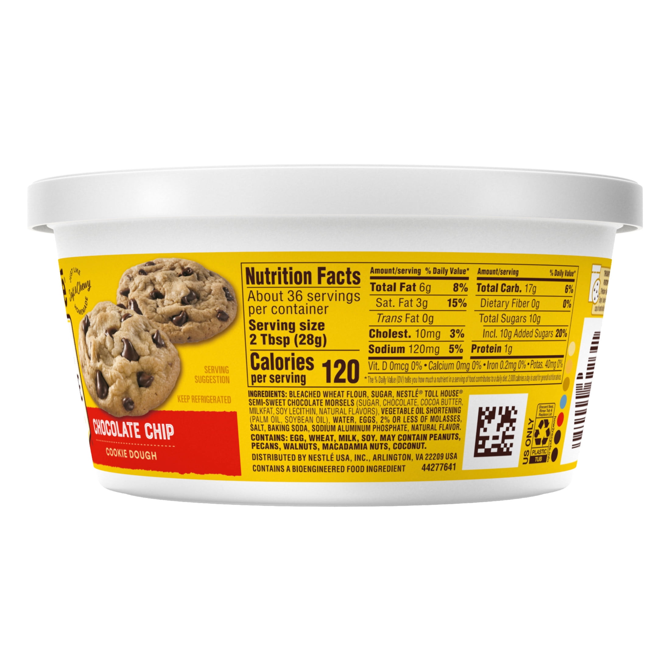 Nestle Toll House Chocolate Chip Cookie Dough, with Toll House Morsels, Makes 36 Cookies, 36 oz