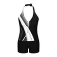 thumbnail image 4 of XUNKUSGA Plus Size Women's Tankini Swimsuits Fashion V Neck Halter Swimsuit for Women Classic Soild Color Flowy Swim Tops with Boy Shorts for Beach,Black,2XL, 4 of 7