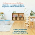 thumbnail image 3 of ECR4Kids 5-Compartment Mobile Storage Cabinet, Preschool, Classroom Furniture, Natural, 3 of 9