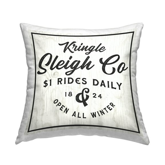 Stupell Industries Kringle Sleigh Co Winter Farmhouse Printed Throw Pillow Design by Valerie Weiners