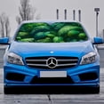 thumbnail image 2 of Awypu Tropical Green Leaves Palm Leaf Decorative Front Window Sun Shade for Car SUV Truck Protector 51.18*27.59 in, 2 of 7