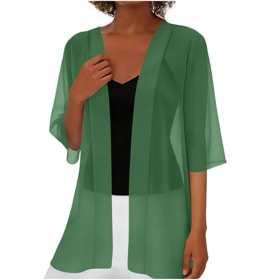 BTDECLAR Women's Casual 3/4 Sleeve Lightweight Cardigan Soft Breathable Open Front Summer Cardigans 2026 Trendy Beach Coverups