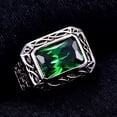 thumbnail image 4 of Men's 8X12mm Radiant Cut Created Emerald 925 Sterling Silver Wedding Engagement Band Size 6-14, 4 of 7